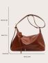 Brown Hobo Bag PU With Bag Charm