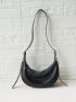 Genuine Leather 2023 New Spring Half-moon Soft Crossbody Women Bag