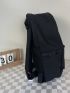 Zip Front Classic Backpack Black Preppy