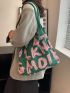 Letter Graphic Crochet Bag Polyester Vacation