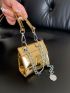 Mini Square Bag Metallic PU Chain Funky