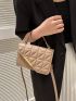 Mini Square Bag Quilted Irregular Flap PU