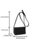 Black Square Bag Stitch Detail Flap PU Elegant