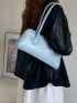 White Baguette Bag PU