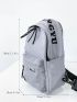 Mini Sling Bag Letter Graphic Zip Front Casual