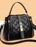 Quilted Bucket Bag Twist Lock PU