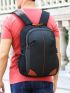 Polyester Laptop Backpack With USB Charging Port Color Block Release Buckle Design Waterproof