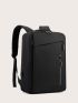 Zip Front Laptop Backpack With USB Charging Port