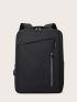 Zip Front Laptop Backpack With USB Charging Port