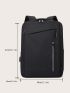 Zip Front Laptop Backpack With USB Charging Port