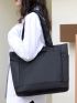 Minimalist Shopper Bag Large Capacity Black For Shopping