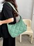 Quilted Hobo Bag Nylon Green