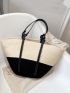 Two Tone Straw Bag Oversized Vacation