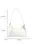 Plain Baguette Bag Stitching Detail Zipper Lightweight PU