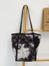 Floral Pattern Shopper Bag Polyester