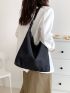 Minimalist Hobo Bag Nylon Black