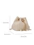 Chain & Faux Pearl Decor Bucket Bag Polyester