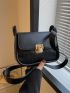 Mini Flap Square Bag Geometric Embossed Turn Lock