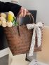 Twilly Scarf Decor Straw Bag Small Vacation