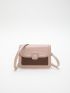 Mini Square Bag Fashionable Two Tone Flap PU