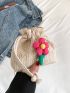 Mini Straw Bag Flower Decor Vacation