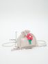 Mini Straw Bag Flower Decor Vacation