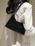 Chain Baguette Bag Black PVC