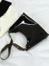 Chain Baguette Bag Black PVC