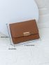 Litchi Embossed Small Wallet Fashionable Metal Decor PU