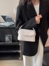 Mini Square Bag White Flap PU For Office