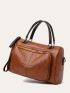 Brown Duffel Bag Vintage Double Handle PU