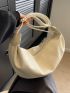 Large Hobo Bag Casual Litchi Embossed Adjustable Strap PU