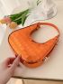 Mini Hobo Bag Funky Metallic Crocodile Embossed PU