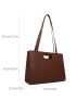 Small Shoulder Tote Bag Elegant Brown PU