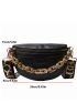 Small Fanny Pack Fashionable Bow & Letter Embossed Chain Decor PU