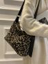 Leopard Pattern Hobo Bag Fashionable Adjustable Strap Nylon