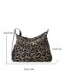 Leopard Pattern Hobo Bag Fashionable Adjustable Strap Nylon