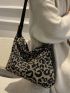 Leopard Pattern Hobo Bag Fashionable Adjustable Strap Nylon