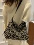 Leopard Pattern Hobo Bag Fashionable Adjustable Strap Nylon