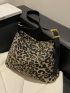 Leopard Pattern Hobo Bag Fashionable Adjustable Strap Nylon