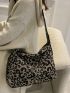 Leopard Pattern Hobo Bag Fashionable Adjustable Strap Nylon