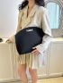 Large Clutch Bag Fashionable Crocodile Embossed Polyester