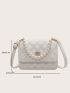 Faux Pearl Beaded Square Bag Flap Mini