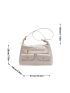 White Hobo Bag Fashionable Multi Pocket Adjustable Strap PU