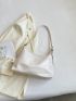 White Hobo Bag Fashionable Multi Pocket Adjustable Strap PU