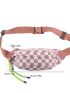 Plaid Fanny Pack With Bag Charm