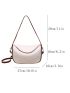 Litchi Embossed Hobo Bag Fashionable Contrast Binding PU