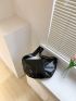 Oversized Hobo Bag Fashionable Black Adjustable Strap PU