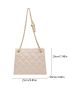 PU Square Bag Quilted Detail With Chain