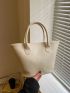 Medium Bucket Bag Double Handle Minimalist Solid Color